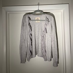 Hollister Gray Cardigan Sweater Casual Knit